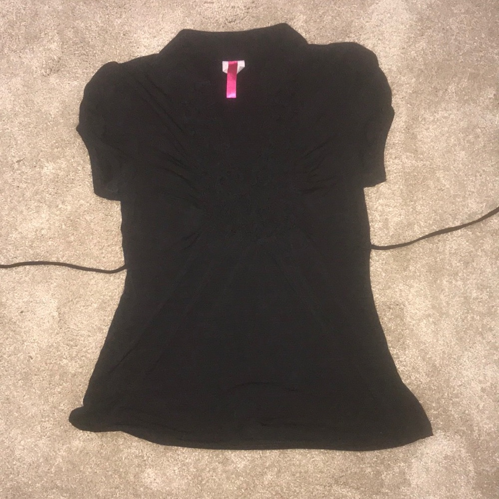 Black Cap Sleeved Juniors Sz L